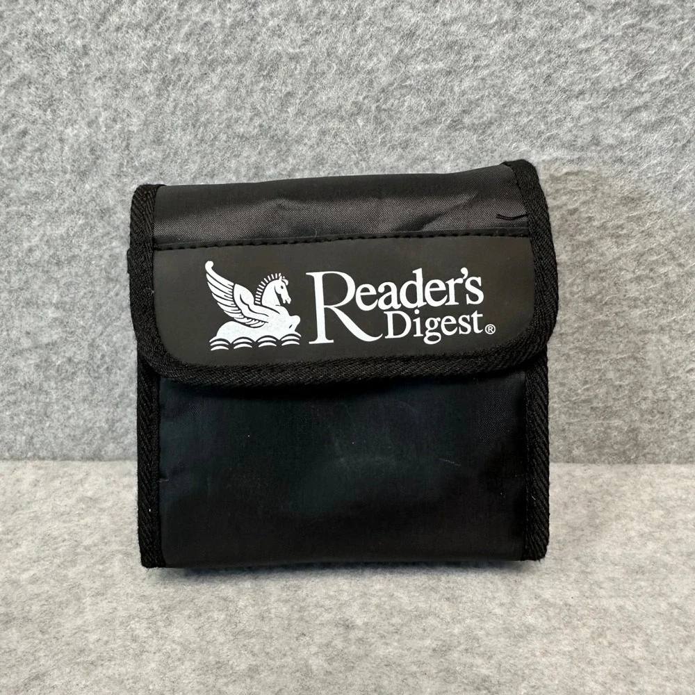 Readers Digest 4x30 Compact Binoculars Silver Black with Carrying Case and Strap